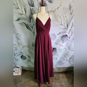 DB STUDIO | Spaghetti Strap Full Skirt Dress in Wine sz 6